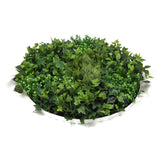 NNEDSZ Slimline Artificial Green Wall Disc Art 80cm Mixed Green Fern & Ivy (White)