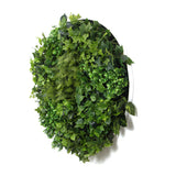 NNEDSZ Slimline Artificial Green Wall Disc Art 80cm Mixed Green Fern & Ivy (White)