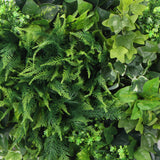 NNEDSZ Slimline Artificial Green Wall Disc Art 60cm Mixed Green Fern & Ivy (Black)