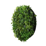 NNEDSZ Slimline Artificial Green Wall Disc Art 100cm Mixed Green Fern (Black)