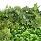 NNEDSZ Slimline Artificial Green Wall Disc Art 100cm Mixed Green Fern (Black)