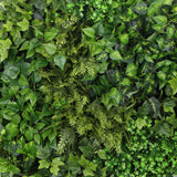 NNEDSZ Slimline Artificial Green Wall Disc Art 100cm Mixed Green Fern (Black)