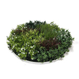 NNEDSZ Slimline Artificial Green Wall Disc Art 100cm Green Field UV Resistant (Fresh White)