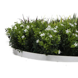 NNEDSZ Slimline Artificial Green Wall Disc Art 100cm Green Field UV Resistant (Fresh White)