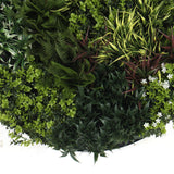 NNEDSZ Slimline Artificial Green Wall Disc Art 100cm Green Field UV Resistant (Fresh White)
