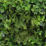 NNEDSZ Slimline Artificial Green Wall Disc Art 80cm Mixed Green Fern & Ivy (Modern Black)