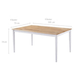 NNEDSZ 1.2m 4 seater dining table- Natural + White