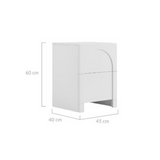 NNEDSZ Dome White Bedside Table