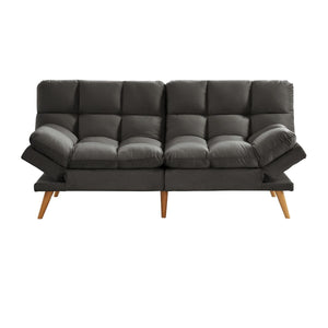 NNEDSZ 3 Seater Velvet Sofa Bed Futon Charcoal