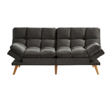 NNEDSZ 3 Seater Velvet Sofa Bed Futon Charcoal