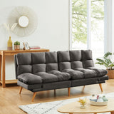 NNEDSZ 3 Seater Velvet Sofa Bed Futon Charcoal