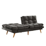 NNEDSZ 3 Seater Velvet Sofa Bed Futon Charcoal