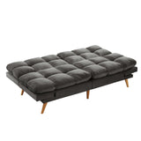 NNEDSZ 3 Seater Velvet Sofa Bed Futon Charcoal