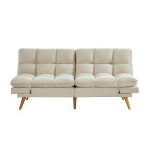 NNEDSZ 3 Seater Velvet Sofa Bed Futon Cream