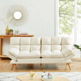 NNEDSZ 3 Seater Velvet Sofa Bed Futon Cream