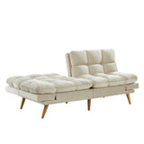 NNEDSZ 3 Seater Velvet Sofa Bed Futon Cream