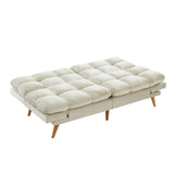 NNEDSZ 3 Seater Velvet Sofa Bed Futon Cream