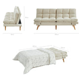 NNEDSZ 3 Seater Velvet Sofa Bed Futon Cream
