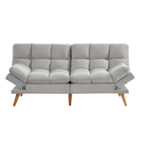 NNEDSZ 3 Seater Velvet Sofa Bed Futon Light Grey