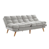 NNEDSZ 3 Seater Velvet Sofa Bed Futon Light Grey
