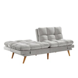 NNEDSZ 3 Seater Velvet Sofa Bed Futon Light Grey