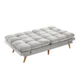 NNEDSZ 3 Seater Velvet Sofa Bed Futon Light Grey