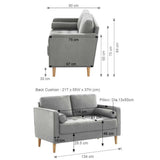 NNEDSZ 2 Seater Sofa Loveseat Couch Light Grey