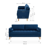 NNEDSZ 3 Seater Sofa Couch Blue