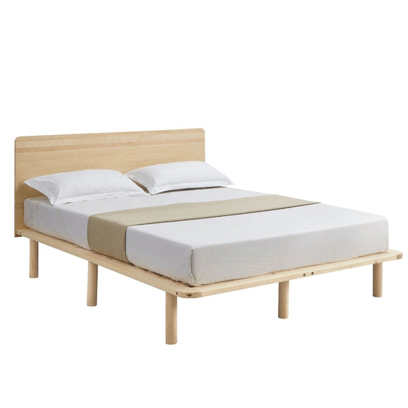 NNEDSZ Solid Wood Bed Frame Bed Base with Headboard King Single