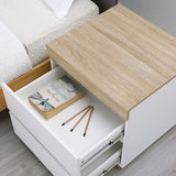 NNEDSZ Coastal White Wooden Bedside Table