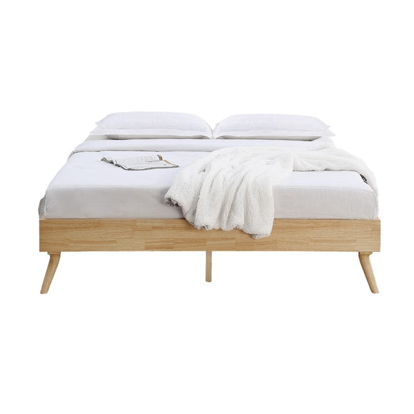 NNEDSZ Oak Ensemble Bed Frame Wooden Slat Queen