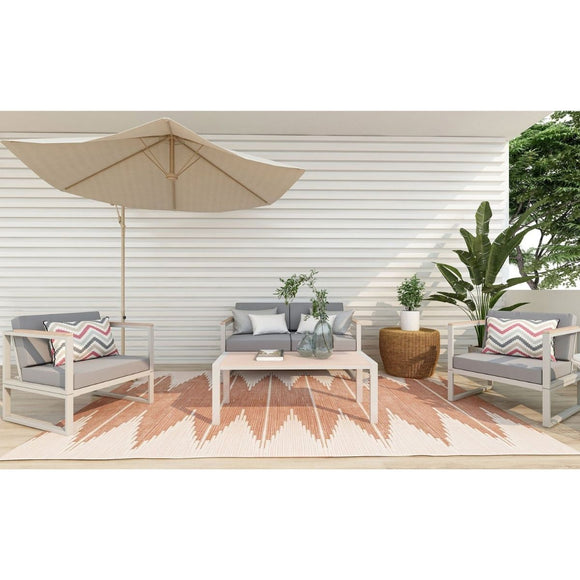 NNEDSZ 4 Seater Aluminium Outdoor Sofa Set