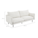 NNEDSZ Jasmine Boucle 3 Seater Sofa