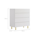 NNEDSZ  White 4 Chest of Drawers