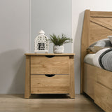 NNEDSZ Wooden Bedside Table with 2 Drawers