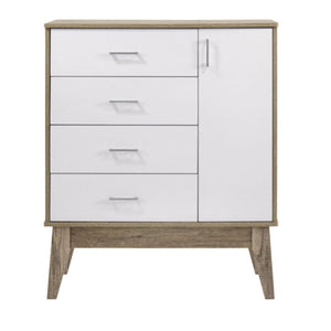 NNEDSZ 4 Chest of Drawers with Door Cabinet Storage Shelf