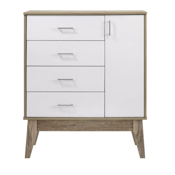 NNEDSZ 4 Chest of Drawers with Door Cabinet Storage Shelf