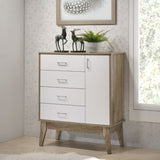 NNEDSZ 4 Chest of Drawers with Door Cabinet Storage Shelf