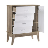 NNEDSZ 4 Chest of Drawers with Door Cabinet Storage Shelf