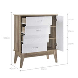 NNEDSZ 4 Chest of Drawers with Door Cabinet Storage Shelf