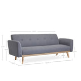 NNEDSZ 3-Seater Light Grey Foldable Sofa Bed