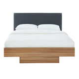 NNEDSZ Oak Wood Floating Bed Frame King
