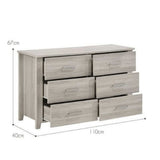 NNEDSZ 6 Chest of Drawers Bedroom Cabinet Storage Tallboy Dresser
