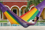 NNEDSZ Legacy Single Size Cotton Mexican Hammock in Rainbow Colour