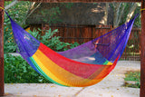 NNEDSZ Legacy Single Size Cotton Mexican Hammock in Rainbow Colour