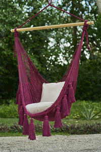 NNEDSZ DeExtra Large Mexican Hammock Chair in Outdoor Cotton Colour Maroon