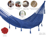 NNEDSZ Legacy King Size DeOutdoor Cotton Mexican Hammock in Blue Colour