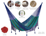 NNEDSZ Legacy King Size DeOutdoor Cotton Mexican Hammock in Caribe Colour