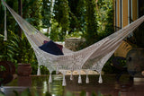 NNEDSZ Legacy Queen Size DeOutdoor Cotton Mexican Hammock in Cream Colour