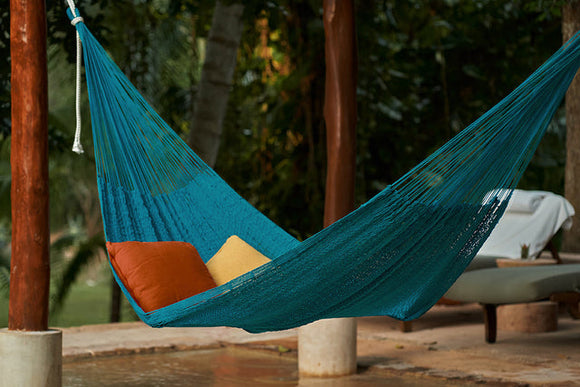 NNEDSZ Legacy King Size Outdoor Cotton Mexican Hammock in Bondi  Colour